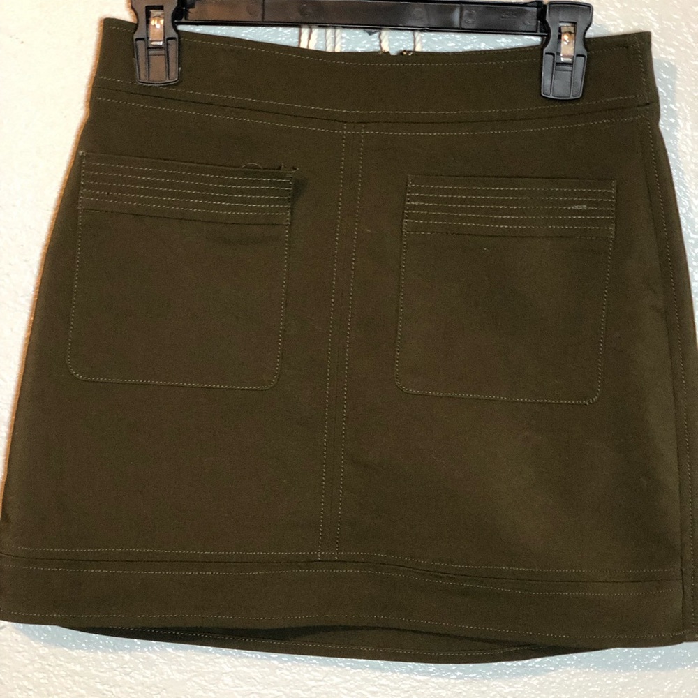 Olive green mini skirt